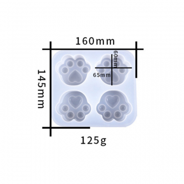 シリコンモールド DIY つや消しセット猫の足型 160×145mm ハンドメイド用 (2ヶ)