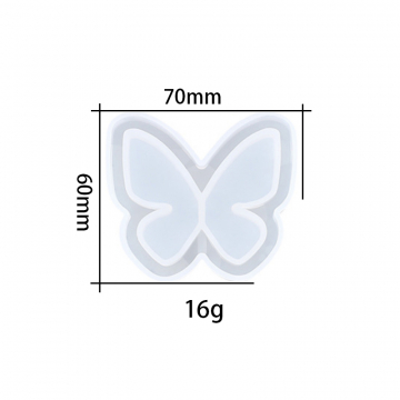 シリコンモールド DIY チョウチョウ型 70×60×10mm ハンドメイド用 (2ヶ)