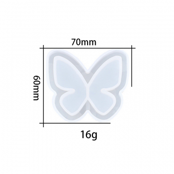 シリコンモールド DIY チョウチョウ型 70×60×10mm ハンドメイド用 (2ヶ)