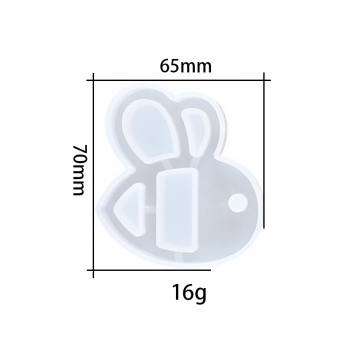 シリコンモールド DIY ハチ型 65×70×10mm ハンドメイド用 (2ヶ)
