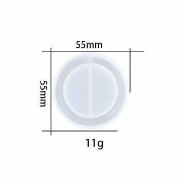 シリコンモールド DIY 円型 55×55×10mm ハンドメイド用 (2ヶ)