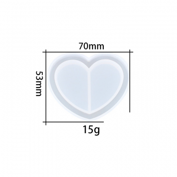 シリコンモールド DIY ハート型 70×55×10mm ハンドメイド用 (2ヶ)