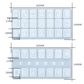 シリコンモールド　麻雀牌　鏡面加工　DIY　エポキシモールド　(2ヶ)