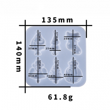 シリコンモールド DIY クリスマス系混合図型 135×140mm ハンドメイド用 (2ヶ)