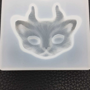 シリコンモールド　猫の顔　２種　鏡面加工　DIY　エポキシモールド　110×72×16mm (2ヶ)