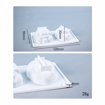 シリコンモールド DIY 豚 ウサギ 120×90×30mm ハンドメイド用 (2ヶ)