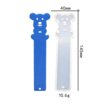 シリコンモールド DIY クマ型しおり 28×145×5mm ハンドメイド用 (2ヶ)