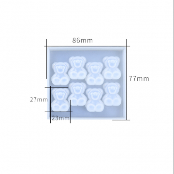 シリコンモールド DIY クマ型 86×77mm ハンドメイド用 （2ヶ）