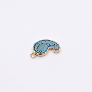天然石ペンダントトップ イルカ 1カン ターコイズ 28x15mm ゴールド （1ヶ）