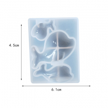 シリコンモールド DIY イルカ型 61×45×15mm ハンドメイド用 （2ヶ）
