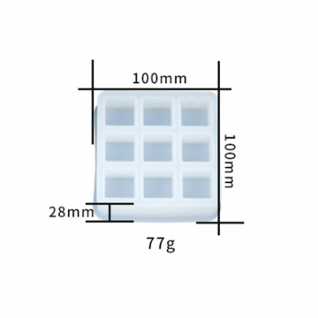 シリコンモールド DIY キューブ型 100×100×28mm ハンドメイド用 （2ヶ）