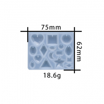 シリコンモールド DIY 宝石型 75×62×7mm ハンドメイド用 （2ヶ）