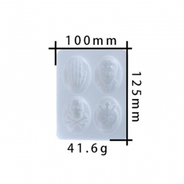 シリコンモールド DIY ドクロ型 100×125×15mm ハンドメイド用 （2ヶ）