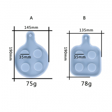 シリコンモールド DIY 円形　四角形型 ハンドメイド用 （2ヶ）