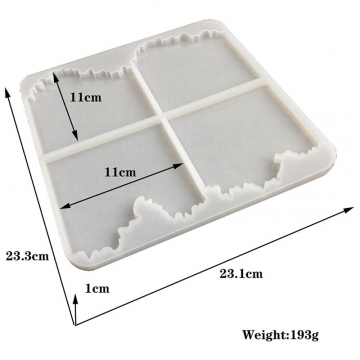 シリコンモールド DIY 波模様コースター 233×231×10mm ハンドメイド用 （2ヶ）