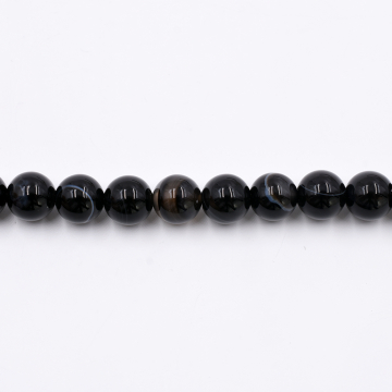 天然石ビーズ ラウンド ブラックストライプアゲート 4mm 1連（約90ケ）