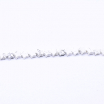 天然石ビーズ ハウライト 星形 6x6mm 1連(約74ヶ）