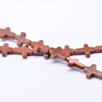 天然石ビーズ レッドジェイド 十字型 12ｘ16mm 1連(約24ヶ）