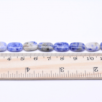 天然石ビーズ ブルースポートストーン 長方形 8x12mm 1連(約33ヶ）