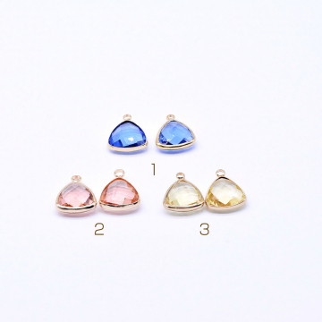 ガラスチャーム 三角形カット 1カンつき 13×26mm (10ヶ)
