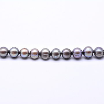 高品質淡水パールビーズ 丸玉 天然素材 グレーパープル 12-13mm【1連（約32ヶ）】