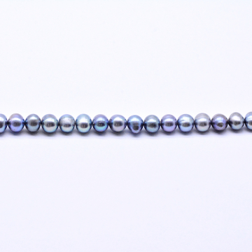 高品質淡水パールビーズ 丸玉 天然素材 パープル 7-8mm【1連（約56ヶ）】