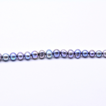 高品質淡水パールビーズ 丸玉 天然素材 パープル 7-8mm【1連（約58ヶ）】