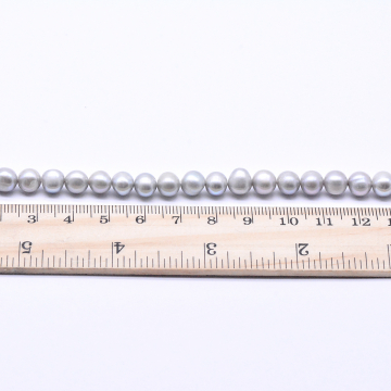 高品質淡水パールビーズ 丸玉 天然素材 ライトパープル 7-8mm【1連（約58ヶ）】
