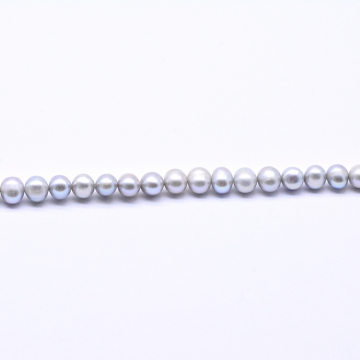 高品質淡水パールビーズ 丸玉 天然素材 ライトパープル 7-8mm【1連（約56ヶ）】