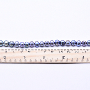 高品質淡水パールビーズ 丸玉 天然素材 パープル 7-8mm【1連（約57ヶ）】