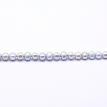 高品質淡水パールビーズ 丸玉 天然素材 ライトパープル 7-8mm【1連（約57ヶ）】
