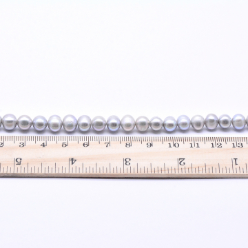 高品質淡水パールビーズ 丸玉 天然素材 ライトパープル 7-8mm【1連（約57ヶ）】