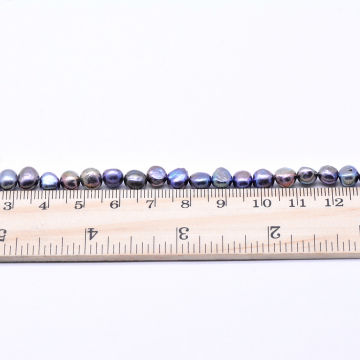高品質淡水パールビーズ 不規則型 天然素材 パープル  6-7mm【1連（約60ヶ）】