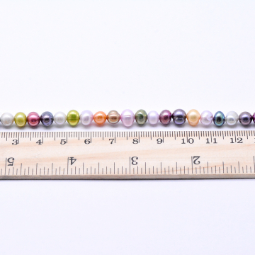 高品質淡水パールビーズ 丸型 天然素材 カラーミックス  6-7mm【1連（約70ヶ）】