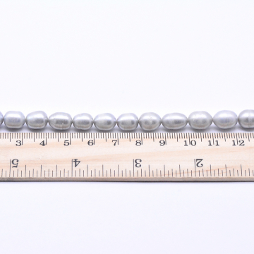 高品質淡水パールビーズ オーバル 天然素材 ライトパープル  8-9mm【1連（約39ヶ）】