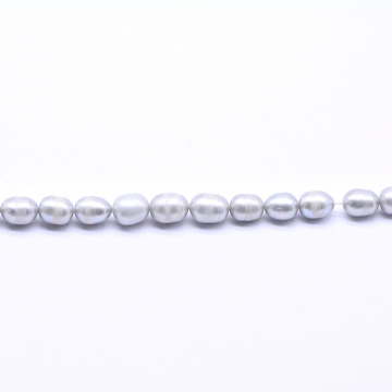 高品質淡水パールビーズ オーバル 天然素材 ライトパープル  8-9mm【1連（約38ヶ）】