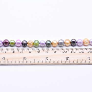 高品質淡水パールビーズ ラウンド 天然素材 カラーミックス 8-9mm【1連（約52ヶ）】