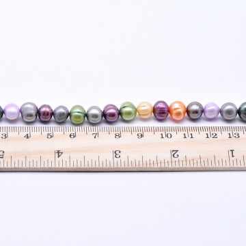 高品質淡水パールビーズ ラウンド 天然素材 カラーミックス 8-9mm【1連（約52ヶ）】