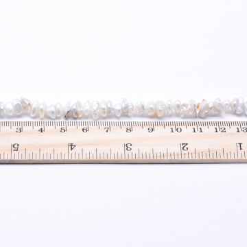 高品質淡水パールビーズ 不規則型 天然素材 ホワイト  8x10mm【1連（約113ヶ）】