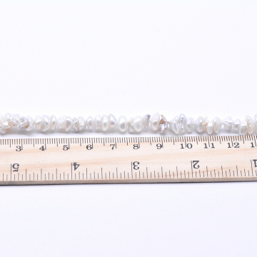 高品質淡水パールビーズ 不規則型 天然素材 ホワイト  8x10mm【1連（約115ヶ）】