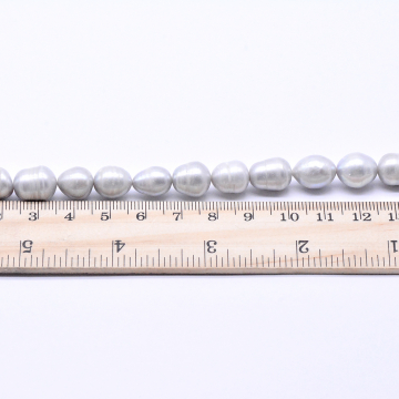 高品質淡水パールビーズ オーバル 天然素材 ライトパープル 10-11mm【1連（約32ヶ）】