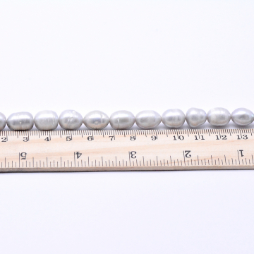 高品質淡水パールビーズ オーバル 天然素材 ライトパープル 10-11mm【1連（約32ヶ）】