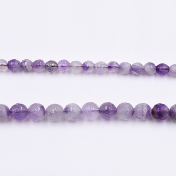 天然石ビーズ ラウンドカット アメジスト 6mm  1連（約60ケ）