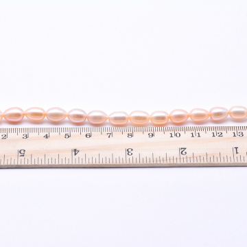 高品質淡水パールビーズ オーバル 天然素材 ホワイト 7-8mm【1連（約35ヶ）】