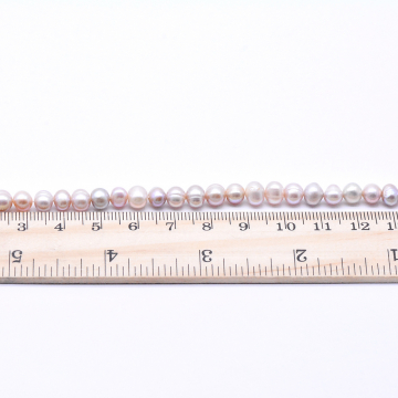 高品質淡水パールビーズ ラウンド 天然素材 ライトピンク 5.5-6mm【1連（約67ヶ）】