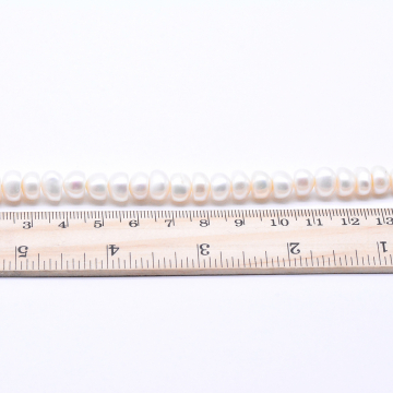 高品質淡水パールビーズ ラウンド 天然素材 ホワイト  8-9mm【1連（約62ヶ）】