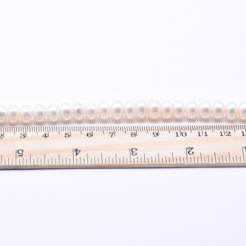 高品質淡水パールビーズ ラウンド 天然素材 ホワイト 9-10mm【1連（約65ヶ）】