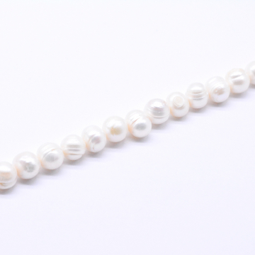 高品質淡水パールビーズ ラウンド 天然素材 ホワイト 10-11mm【1連（約39ヶ）】