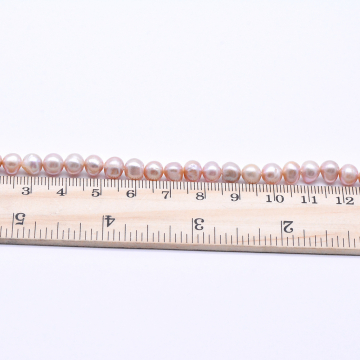 高品質淡水パールビーズ ラウンド 天然素材 ライトピンク  6-7mm【1連（約67ヶ）】