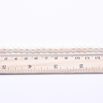 高品質淡水パールビーズ ラウンド 天然素材 ホワイト  6-7mm【1連（約63ヶ）】